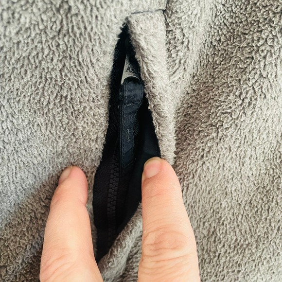 Y2K Abercrombie Fitch Gray Fleece Zip Up Jacket‎ Pockets Cozy Warm Womens L - Picture 5 of 11